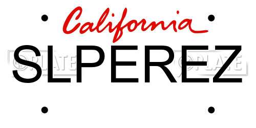 SLPEREZ California License Plate