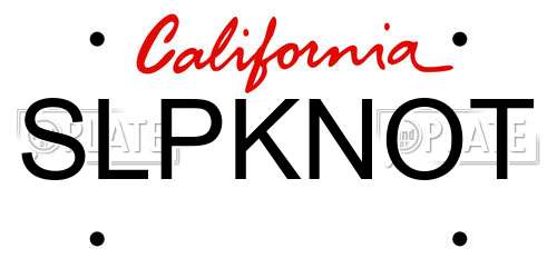 SLPKNOT California License Plate