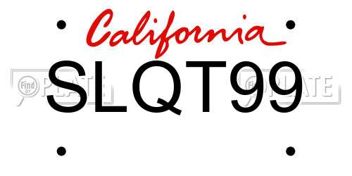 SLQT99 California License Plate