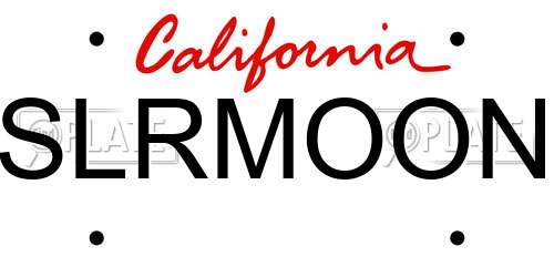 SLRMOON California License Plate