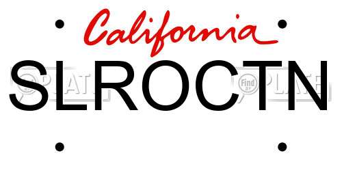 SLROCTN California License Plate
