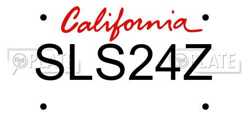 SLS24Z California License Plate