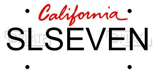 SLSEVEN California License Plate