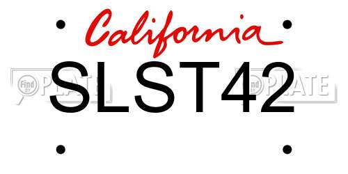 SLST42 California License Plate