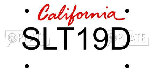 SLT19D California License Plate