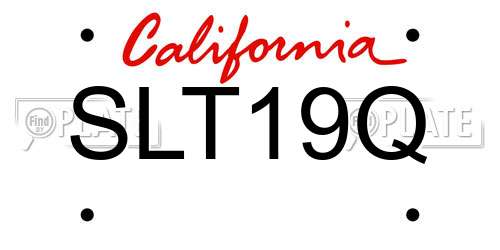 SLT19Q California License Plate