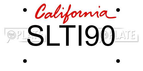 SLTI90 California License Plate