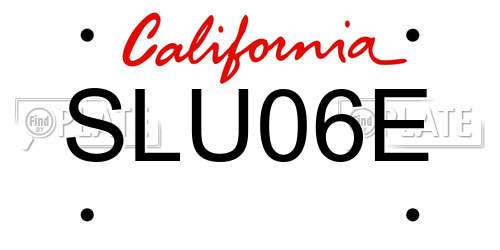 SLU06E California License Plate