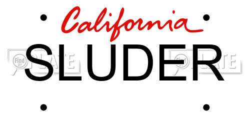 SLUDER California License Plate