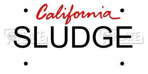SLUDGE California License Plate
