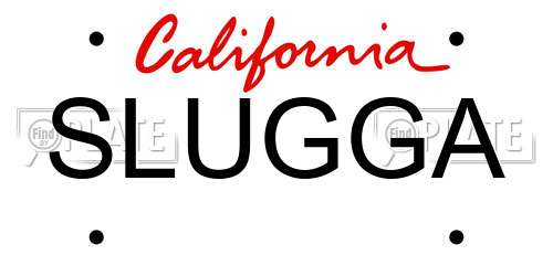 SLUGGA California License Plate