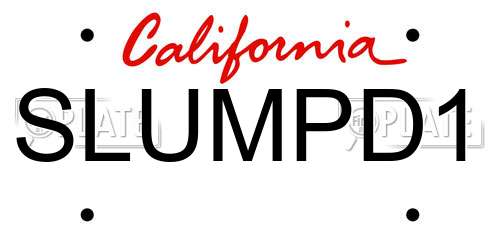 SLUMPD1 California License Plate
