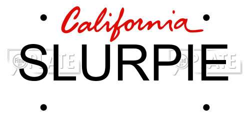 SLURPIE California License Plate