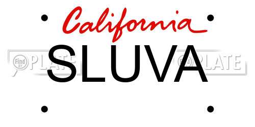SLUVA California License Plate