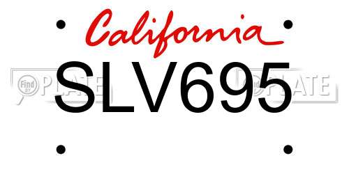 SLV695 California License Plate