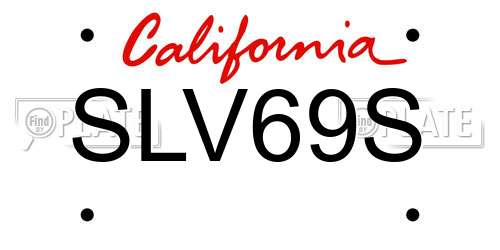 SLV69S California License Plate