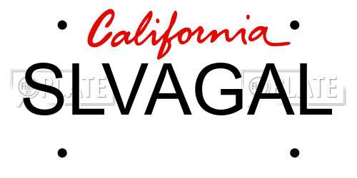 SLVAGAL California License Plate