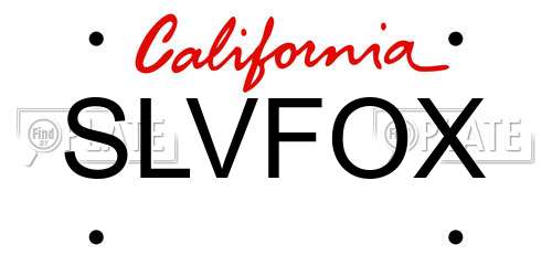 SLVFOX California License Plate