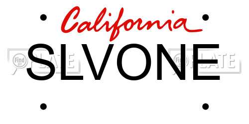 SLVONE California License Plate