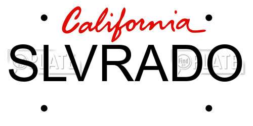 SLVRADO California License Plate