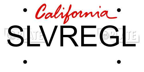 SLVREGL California License Plate