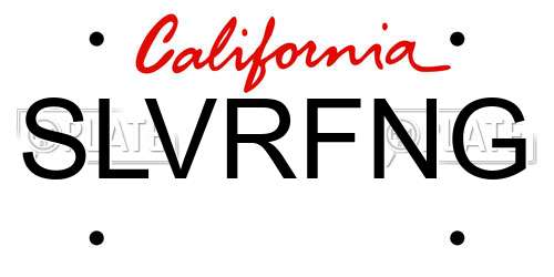 SLVRFNG California License Plate
