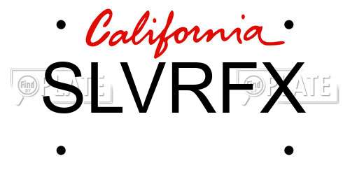 SLVRFX California License Plate