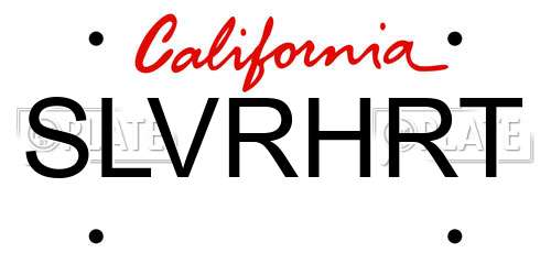 SLVRHRT California License Plate