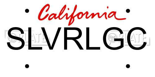 SLVRLGC California License Plate