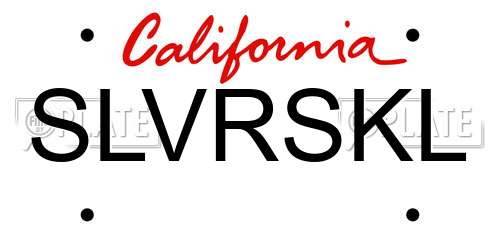 SLVRSKL California License Plate