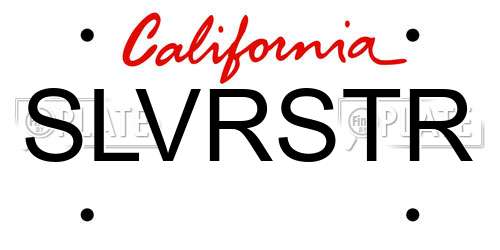 SLVRSTR California License Plate
