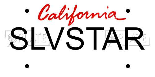 SLVSTAR California License Plate