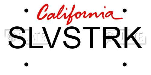 SLVSTRK California License Plate