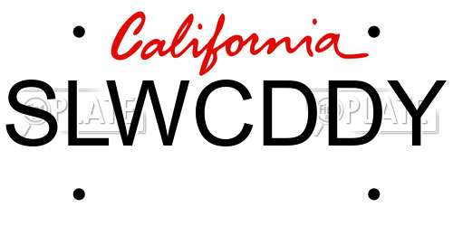 SLWCDDY California License Plate