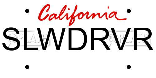 SLWDRVR California License Plate