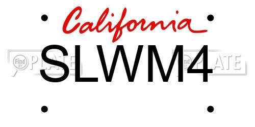 SLWM4 California License Plate