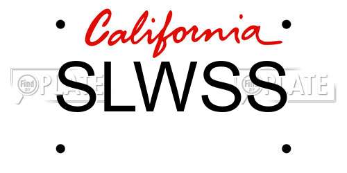 SLWSS California License Plate