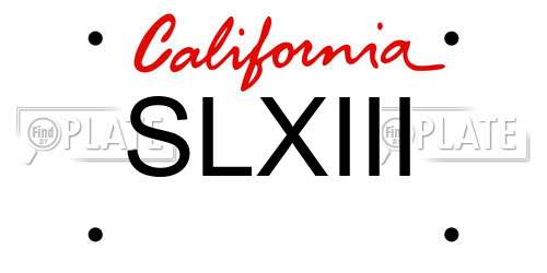 SLXIII California License Plate