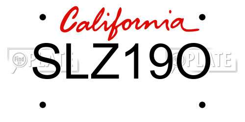 SLZ19O California License Plate