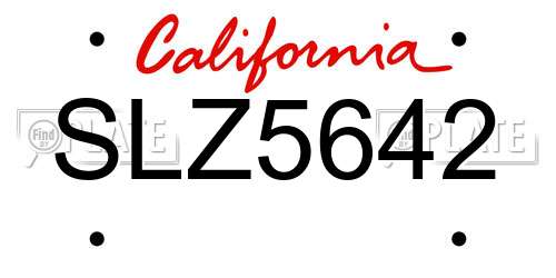 SLZ5642 California License Plate