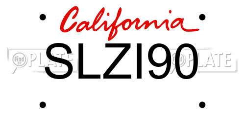 SLZI90 California License Plate