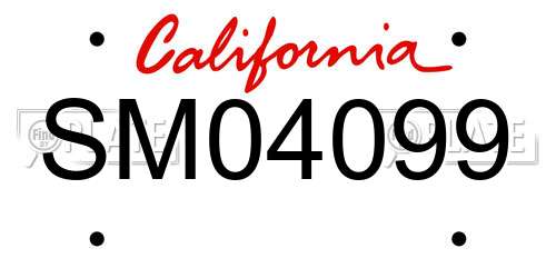 SM04099 California License Plate