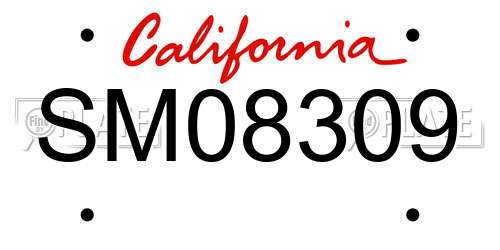 SM08309 California License Plate