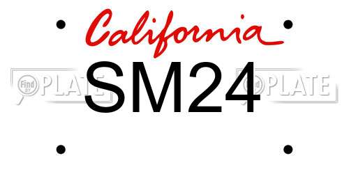 SM24 California License Plate