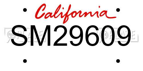 SM29609 California License Plate