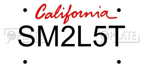 SM2L5T California License Plate