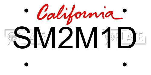SM2M1D California License Plate