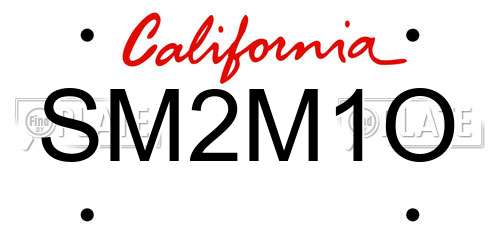 SM2M1O California License Plate