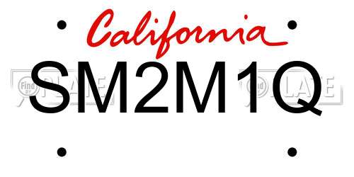 SM2M1Q California License Plate