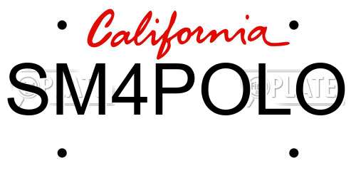SM4POLO California License Plate